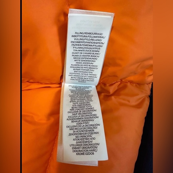 RL Navy Down Parka with Fur Hood and Orange Lining - Picture 5 of 5